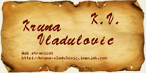 Kruna Vladulović vizit kartica